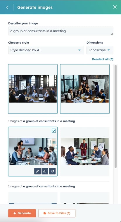 HubSpot Content Hub AI Generated Imagery